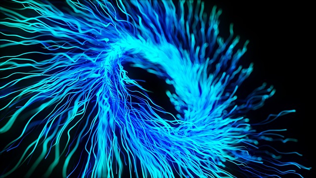 Abstract digital art featuring neon lines